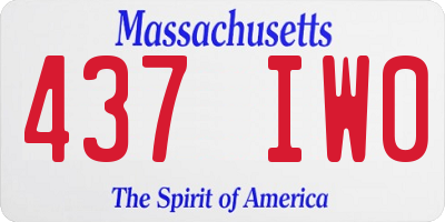 MA license plate 437IW0