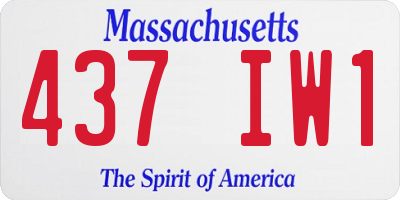 MA license plate 437IW1