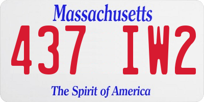 MA license plate 437IW2