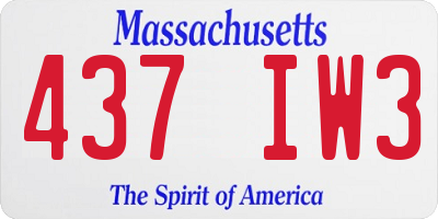 MA license plate 437IW3