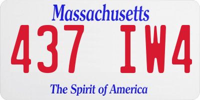 MA license plate 437IW4