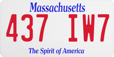 MA license plate 437IW7