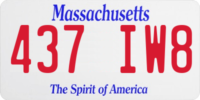 MA license plate 437IW8