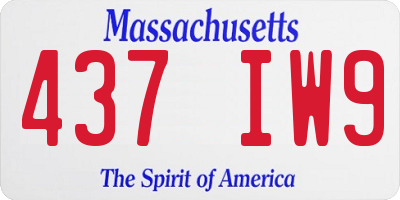 MA license plate 437IW9