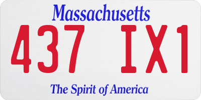 MA license plate 437IX1