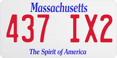 MA license plate 437IX2