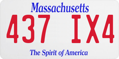 MA license plate 437IX4