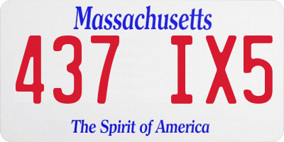 MA license plate 437IX5