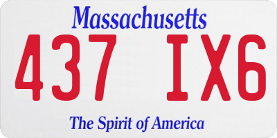 MA license plate 437IX6