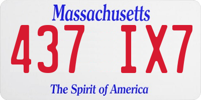 MA license plate 437IX7
