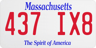 MA license plate 437IX8