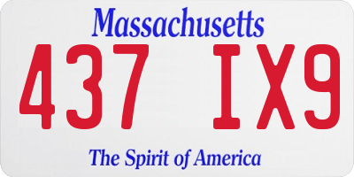MA license plate 437IX9