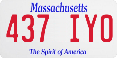 MA license plate 437IY0