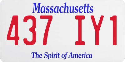 MA license plate 437IY1