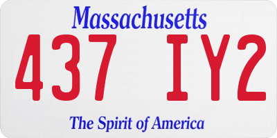 MA license plate 437IY2