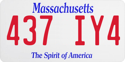 MA license plate 437IY4