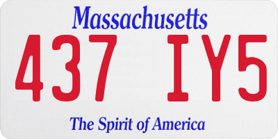MA license plate 437IY5
