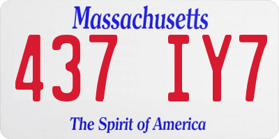 MA license plate 437IY7