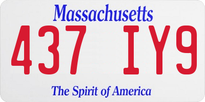 MA license plate 437IY9