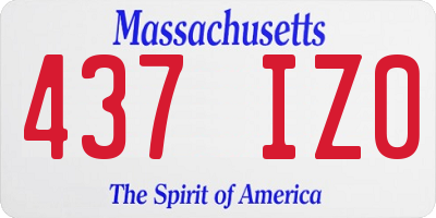 MA license plate 437IZ0