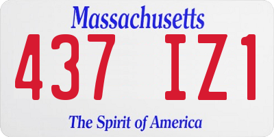 MA license plate 437IZ1