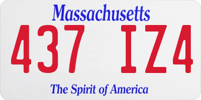 MA license plate 437IZ4