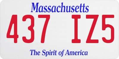 MA license plate 437IZ5