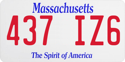 MA license plate 437IZ6