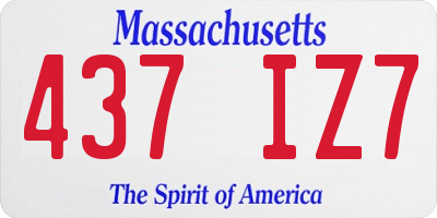 MA license plate 437IZ7