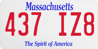 MA license plate 437IZ8