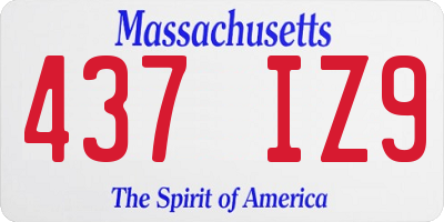 MA license plate 437IZ9