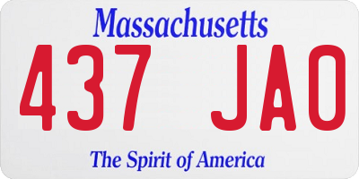 MA license plate 437JA0