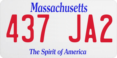 MA license plate 437JA2