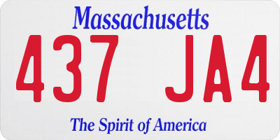 MA license plate 437JA4