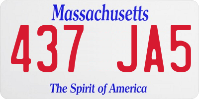 MA license plate 437JA5