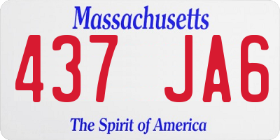 MA license plate 437JA6