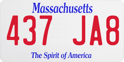 MA license plate 437JA8