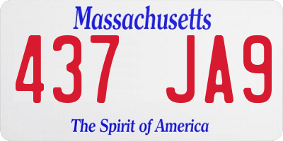 MA license plate 437JA9