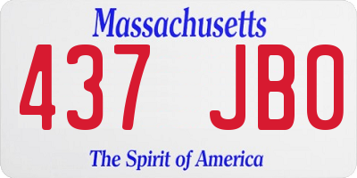 MA license plate 437JB0