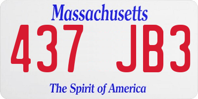 MA license plate 437JB3