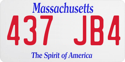 MA license plate 437JB4