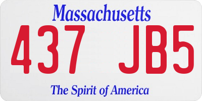MA license plate 437JB5