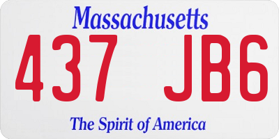 MA license plate 437JB6