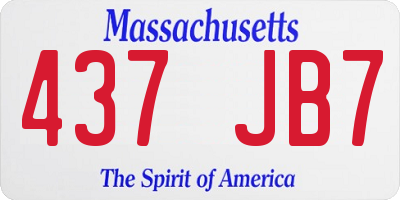 MA license plate 437JB7