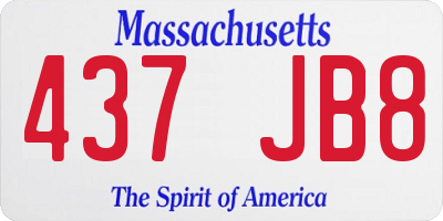 MA license plate 437JB8