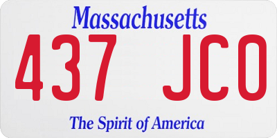 MA license plate 437JC0