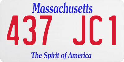 MA license plate 437JC1