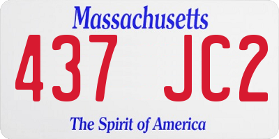 MA license plate 437JC2