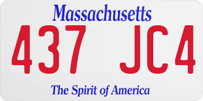 MA license plate 437JC4