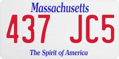 MA license plate 437JC5